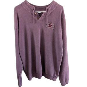 Vintage Purple Pullover Sweatshirt Embroidered Cable Car Trolley San Francisco L